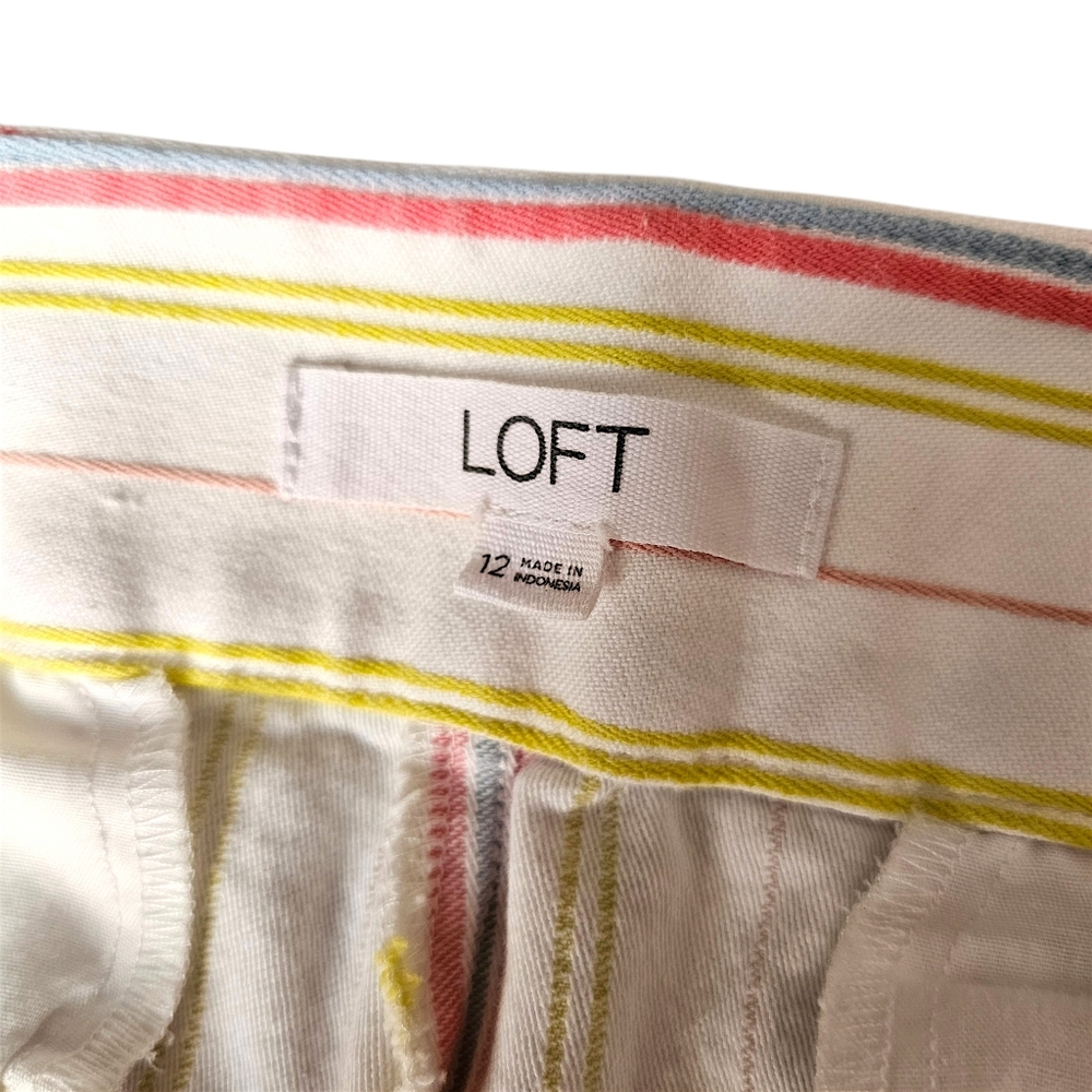 LOFT The Riviera Multicolor Striped Short - Size 12 - Picture 5 of 14